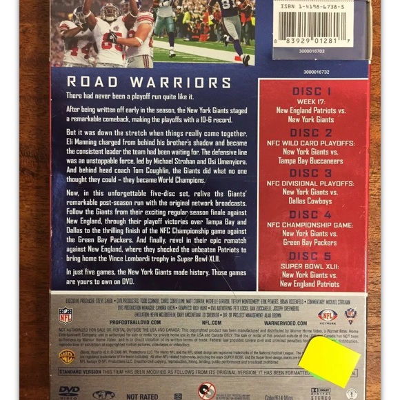 NFL NY Giant Road to XLII, 5 discs, 2008, super bowl, post-season, collector’s.: - Picture 3 of 6